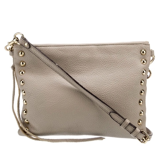 Rebecca Minkoff Leather Crossbody Bag with Gold Studs - Picture 1 of 8